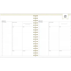 Academic Planners|Blue Sky 2024-2025 Day Designer Rugby Stripe 8" x 10" Academic Daily & Monthly Planner, Black/White (144875)