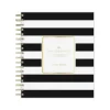 Academic Planners|Blue Sky 2024-2025 Day Designer Rugby Stripe 8" x 10" Academic Daily Planner, Plastic Cover, White/Black (137885-A25)
