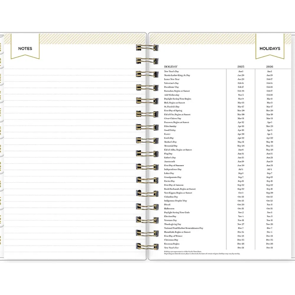 2025 Planners|Blue Sky 2025 Day Designer Rugby Stripe 5" x 8" Daily & Monthly Planner, Plastic Cover, Black/White (148121)
