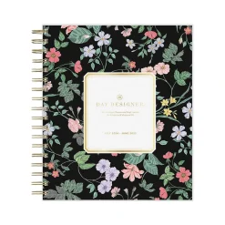 Academic Planners|Blue Sky 2024-2025 Day Designer Somerset Black 8" x 10" Academic Daily & Monthly Planner, Plastic Cover, Multicolor (144857)