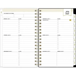 Academic Planners|Blue Sky 2024-2025 Day Designer Somerset Black 3.63" x 6.13" Academic Weekly & Monthly Planner, Plastic Cover, Multicolor