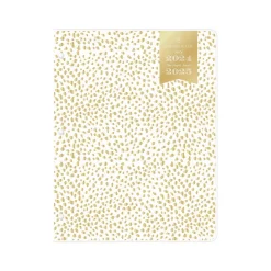 Academic Planners|Blue Sky 2024-2025 Day Designer Spotty Small Gold 8.5" x 11" Academic Monthly Planner, Plastic Cover, White/Gold (149829)