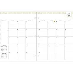 Academic Planners|Blue Sky 2024-2025 Day Designer Spotty Small Gold 8.5" x 11" Academic Monthly Planner, Plastic Cover, White/Gold (149829)