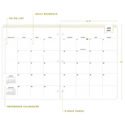 Academic Planners|Blue Sky 2024-2025 Day Designer Spotty Small Gold 8.5