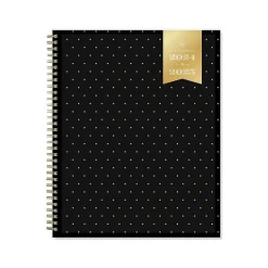 Academic Planners|Blue Sky 2024-2025 Day Designer Swiss Dot 8.5" x 11" Academic Weekly & Monthly Planner, Black/Gold (150136)