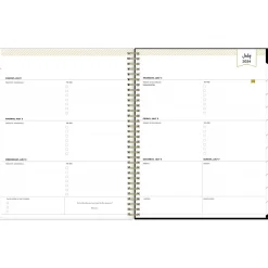 Academic Planners|Blue Sky 2024-2025 Day Designer Swiss Dot 8.5" x 11" Academic Weekly & Monthly Planner, Black/Gold (150136)