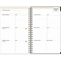2025 Planners|Blue Sky 2025 Day Designer Swiss Dot 5" x 8" Weekly & Monthly Planner, Plastic Cover, Black/Gold (148135)