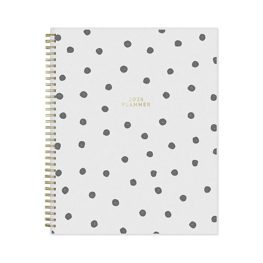 2025 Planners|Blue Sky 2025 Deelie 8.5" x 11" Weekly & Monthly Planner, Plastic Cover, White/Gray (152249)