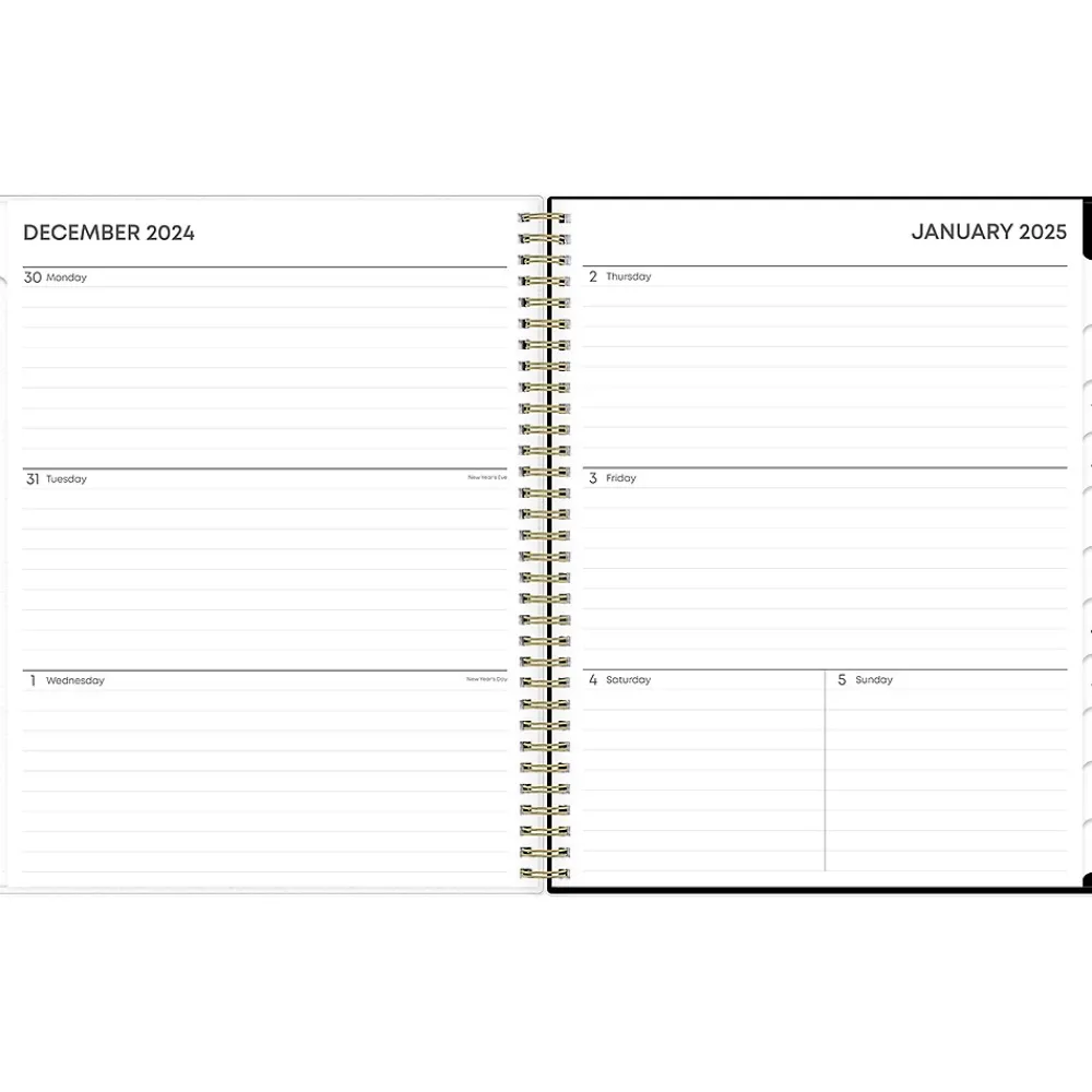 2025 Planners|Blue Sky 2025 Deelie 8.5" x 11" Weekly & Monthly Planner, Plastic Cover, White/Gray (152249)