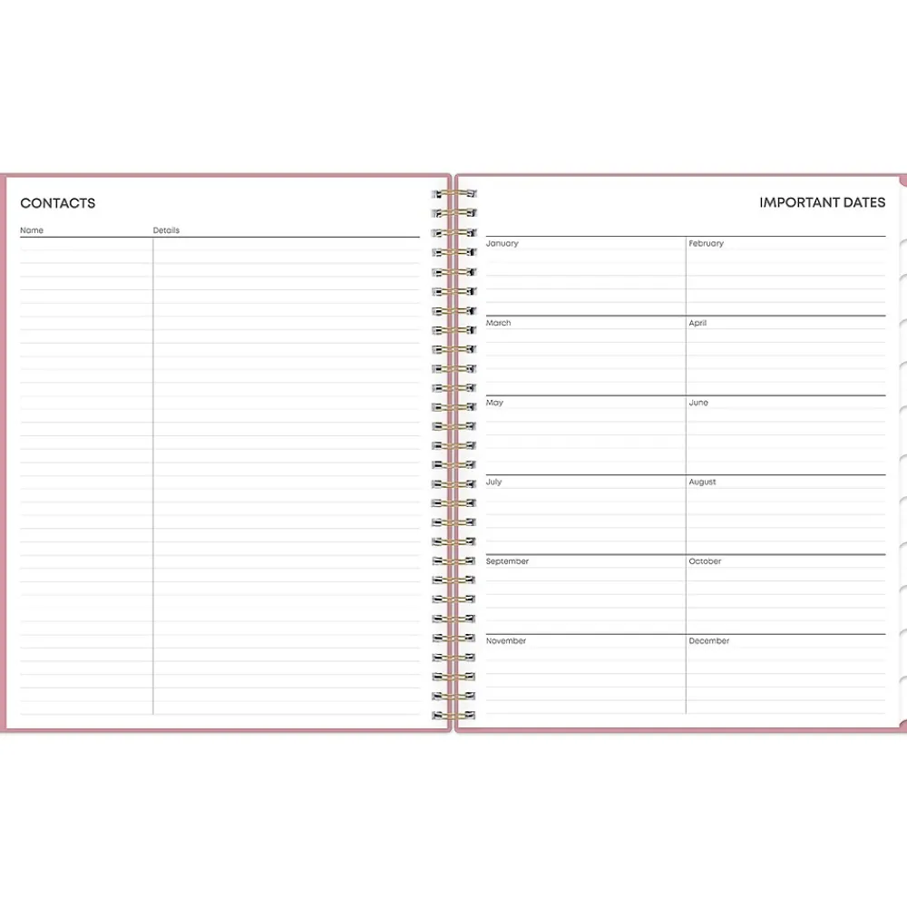 2025 Planners|Blue Sky 2025 Dusty Rose 8" x 10" Monthly Planner, Plastic Cover, Pink (148213)