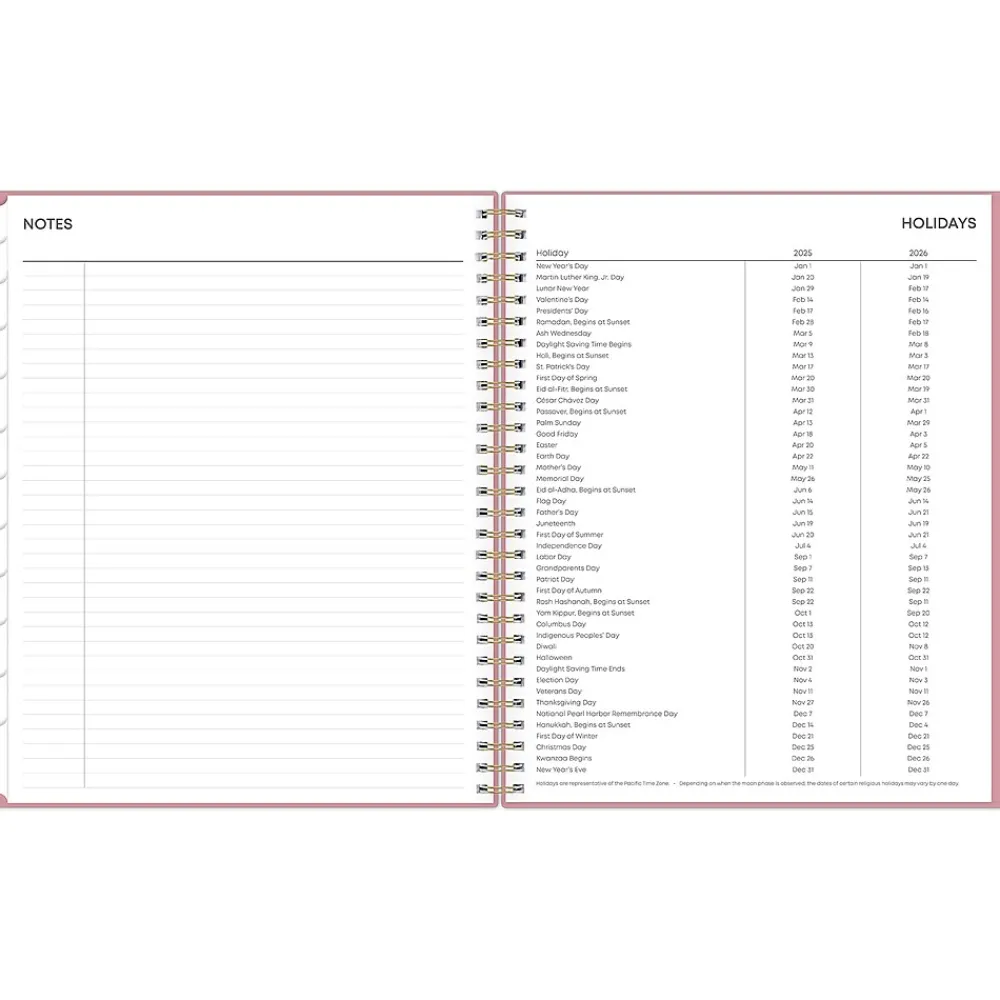 2025 Planners|Blue Sky 2025 Dusty Rose 8" x 10" Monthly Planner, Plastic Cover, Pink (148213)