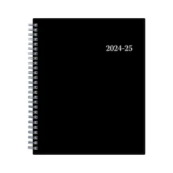 Academic Planners|Blue Sky 2024-2025 Enterprise 7" x 9" Academic Weekly & Monthly Planner, Plastic Cover, Black (131982-A25)