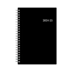 Academic Planners|Blue Sky 2024-2025 Enterprise 5" x 8" Academic Weekly & Monthly Planner, Plastic Cover, Black (130611-A25)
