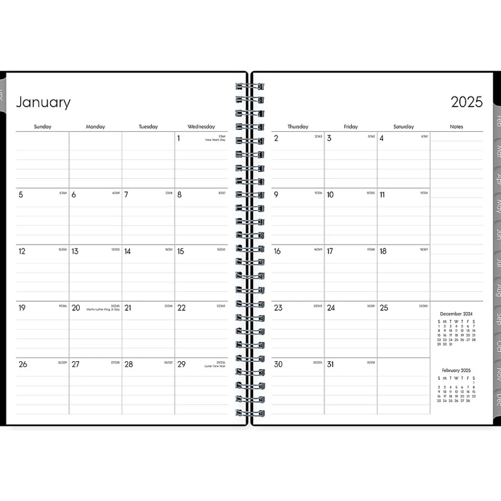 2025 Planners|Blue Sky 2025 Enterprise 5.88" x 8.63" Weekly & Monthly Planner, Plastic Cover, Black (131793-25)