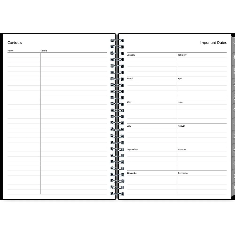 2025 Planners|Blue Sky 2025 Enterprise 5.88" x 8.63" Weekly & Monthly Planner, Plastic Cover, Black (131793-25)