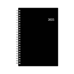 2025 Planners|Blue Sky 2025 Enterprise 5" x 8" Weekly & Monthly Planner, Plastic Cover, Black (111291-25)