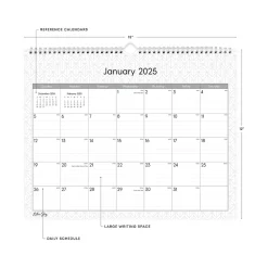 2025 Calendars|Blue Sky 2025 Enterprise 15" x 12" Monthly Wall Calendar, White/Gray (111292-25)