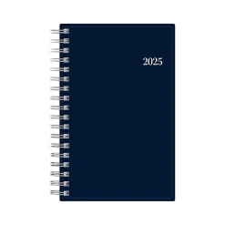 2025 Planners|Blue Sky 2025 Enterprise 3.63" x 6.13" Weekly & Monthly Planner, Plastic Cover, Navy (147976)