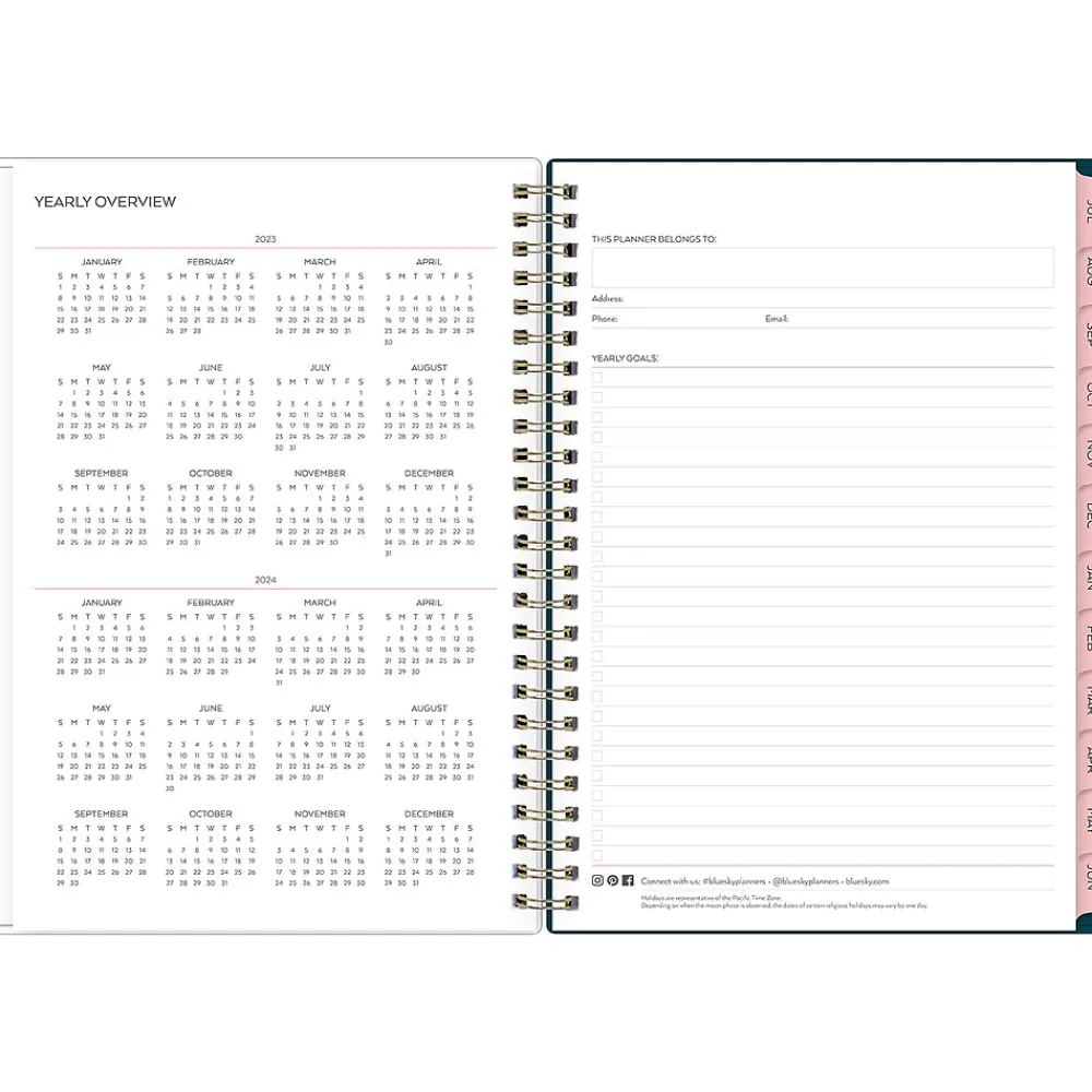 Academic Planners|Blue Sky 2023-2024 Greta 6.44" x 8.88" Academic Weekly & Monthly Planner, Multicolor (142332)