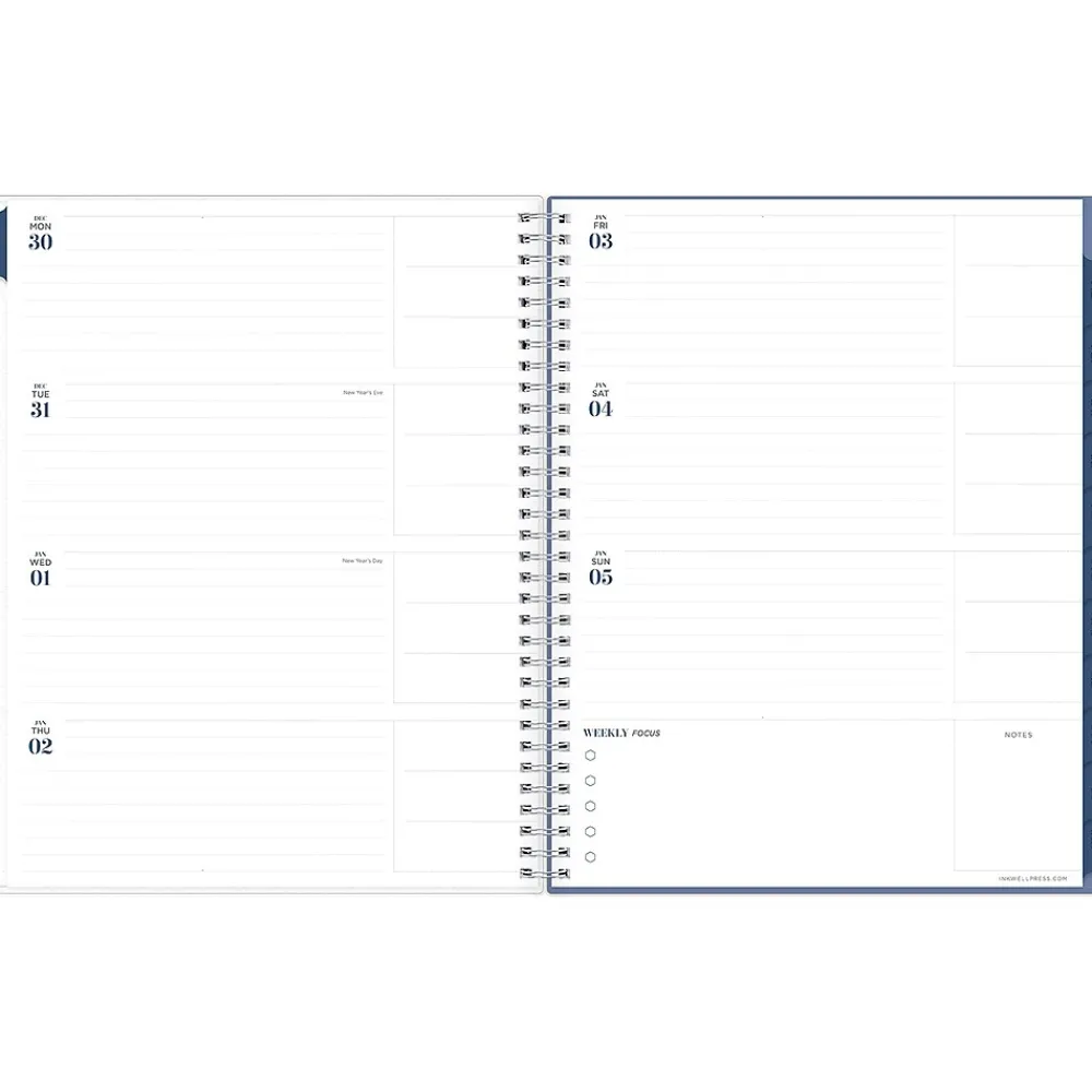 2025 Planners|Blue Sky 2025 inkWELL Press Chevy Fog 8.5" x 11" Weekly & Monthly Planner, Plastic Cover, Gray/White (147980)