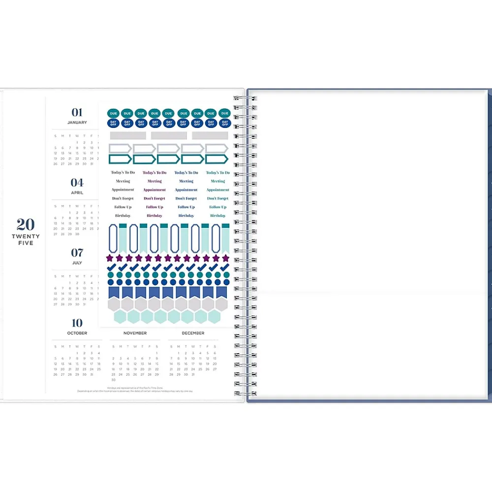 2025 Planners|Blue Sky 2025 inkWELL Press Chevy Fog 8.5" x 11" Weekly & Monthly Planner, Plastic Cover, Gray/White (147980)