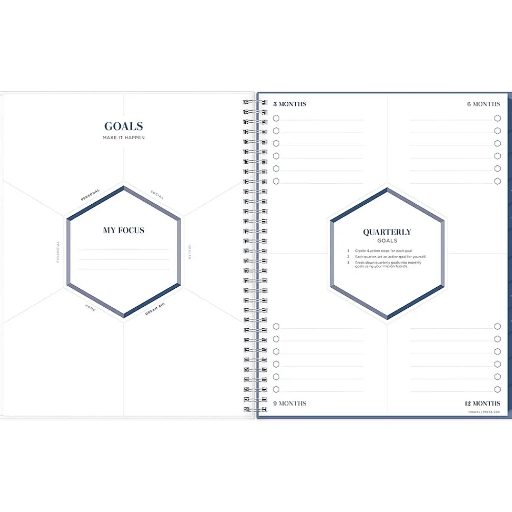 2025 Planners|Blue Sky 2025 inkWELL Press Chevy Fog 8.5" x 11" Weekly & Monthly Planner, Plastic Cover, Gray/White (147980)