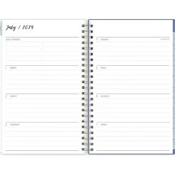 Academic Planners|Blue Sky 2024-2025 Ivory Paper Co Julieanne 5" x 8" Academic Weekly & Monthly Planner, Plastic Cover, Multicolor (146888)
