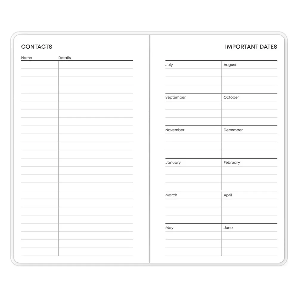 Academic Planners|Blue Sky 2024-2026 Jett 3.63" x 6.13" Academic Monthly Planner, Plastic Cover, Blue/Green (146859)