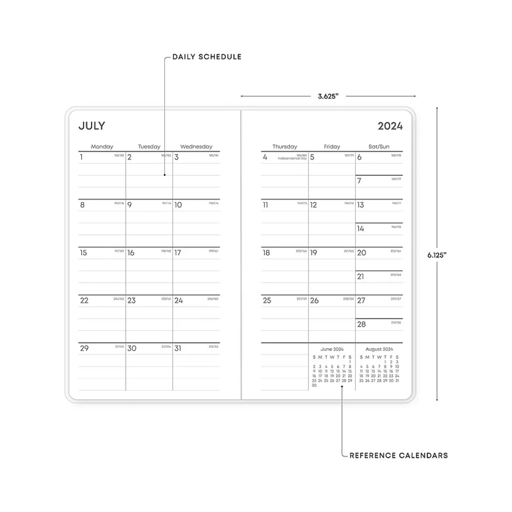Academic Planners|Blue Sky 2024-2026 Jett 3.63" x 6.13" Academic Monthly Planner, Plastic Cover, Blue/Green (146859)