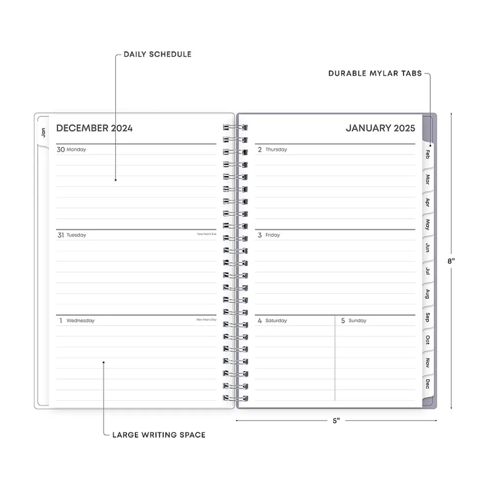 2025 Planners|Blue Sky 2025 Laila 5" x 8" Weekly & Monthly Planner, Plastic Cover, Multicolor (137276-25)