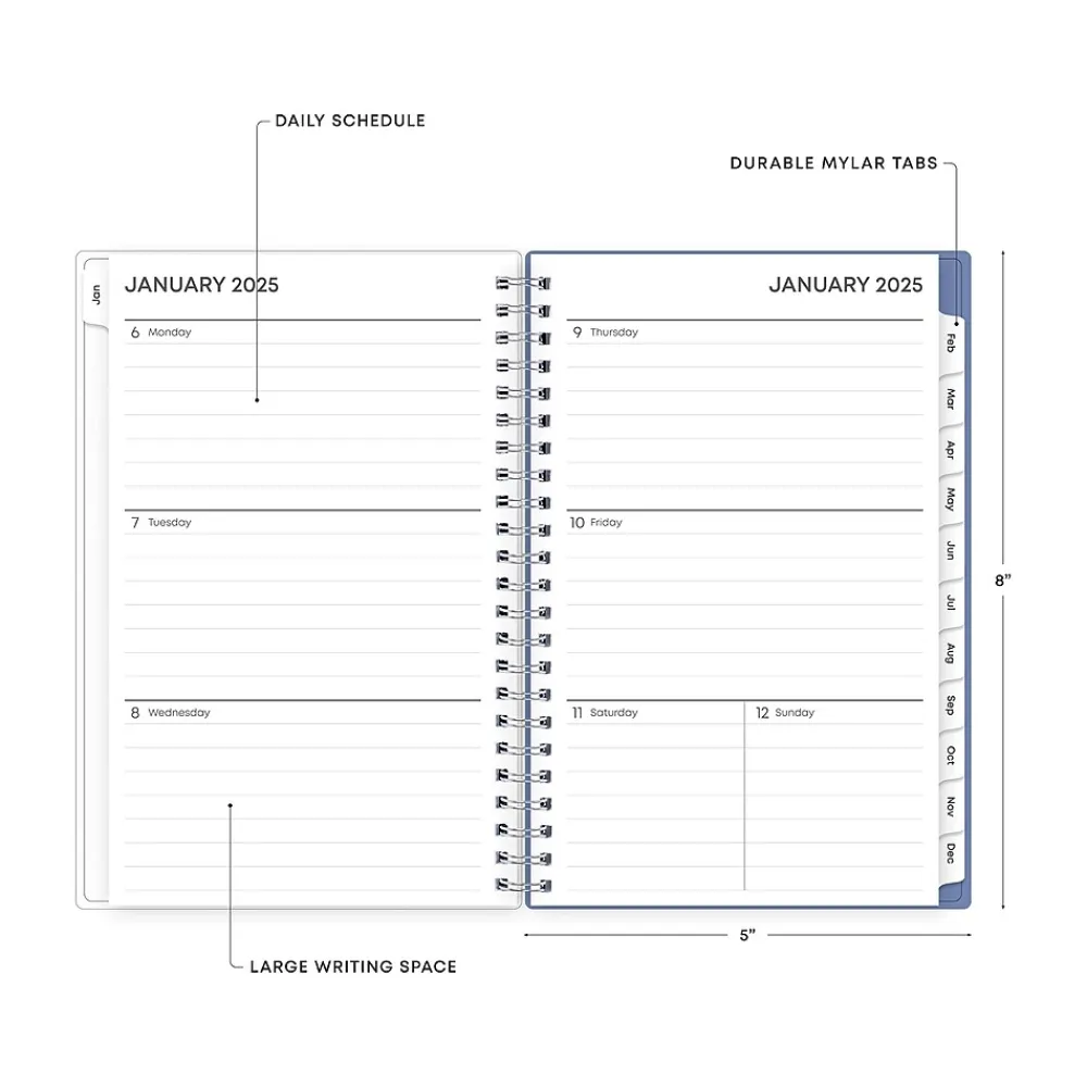 2025 Planners|Blue Sky 2025 Lindley 5" x 8" Weekly & Monthly Planner, Plastic Cover, Multicolor (101579-25)