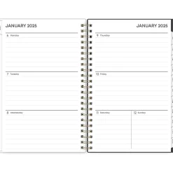 2025 Planners|Blue Sky 2025 Makeera 5" x 8" Weekly & Monthly Planner, Plastic Cover, Dark Gray/White (150783)