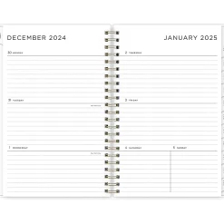 2025 Planners|Blue Sky 2025 Marble Purple 5" x 8" Weekly & Monthly Planner, Plastic Cover, Purple/Pink (148250)