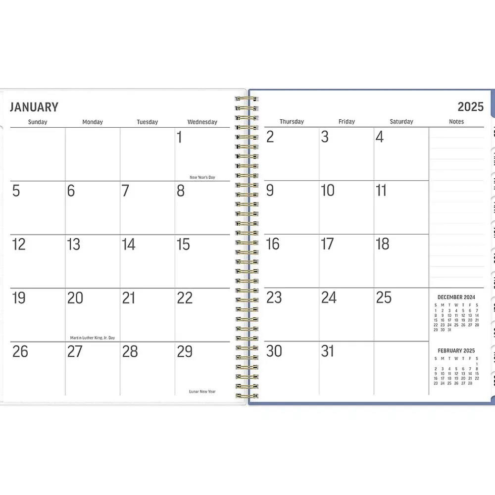 2025 Planners|Blue Sky 2025 Nalakina 8.5" x 11" Weekly & Monthly Planner, Plastic Cover, Blue/Green (149081)