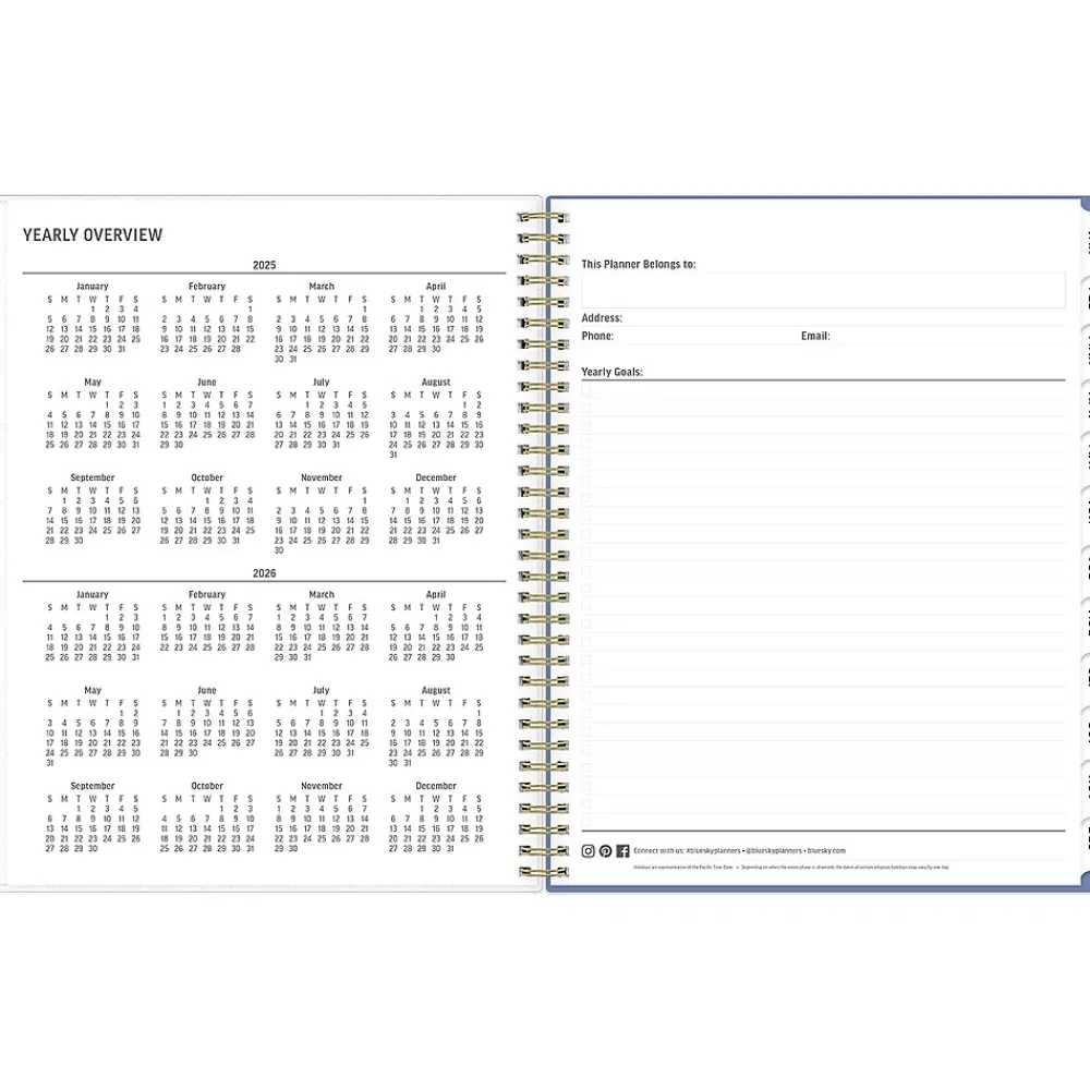 2025 Planners|Blue Sky 2025 Nalakina 8.5" x 11" Weekly & Monthly Planner, Plastic Cover, Blue/Green (149081)