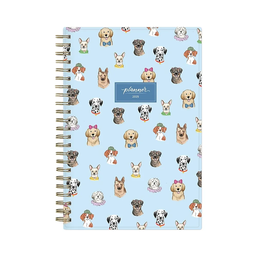 2025 Planners|Blue Sky 2025 Pooch Party 5" x 8" Weekly & Monthly Planner, Plastic Cover, Multicolor (152479)