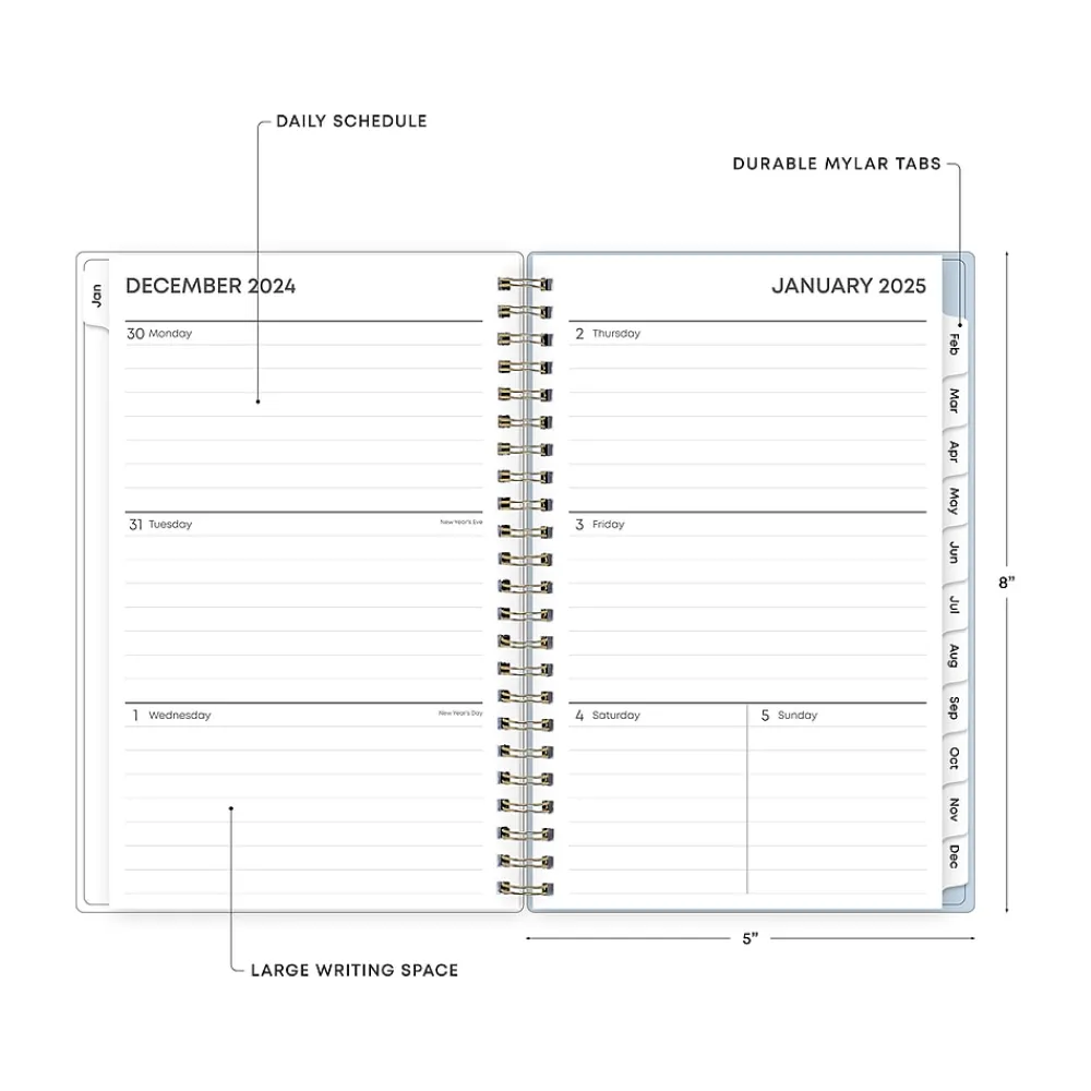 2025 Planners|Blue Sky 2025 Pooch Party 5" x 8" Weekly & Monthly Planner, Plastic Cover, Multicolor (152479)