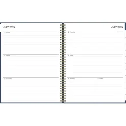Academic Planners|Blue Sky 2024-2025 Pucker 8.5" x 11" Academic Weekly & Monthly Planner, Plastic Cover, Navy (146759)