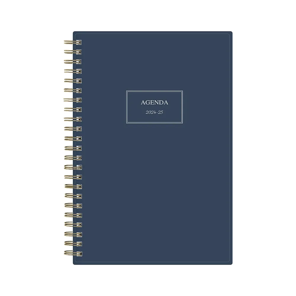 Academic Planners|Blue Sky 2024-2025 Pucker 5" x 8" Academic Weekly & Monthly Planner, Plastic Cover, Navy (146765)