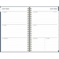 Academic Planners|Blue Sky 2024-2025 Pucker 5" x 8" Academic Weekly & Monthly Planner, Plastic Cover, Navy (146765)