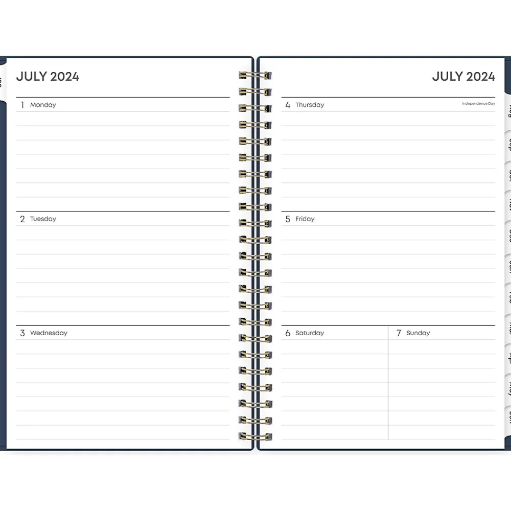 Academic Planners|Blue Sky 2024-2025 Pucker 5" x 8" Academic Weekly & Monthly Planner, Plastic Cover, Navy (146765)