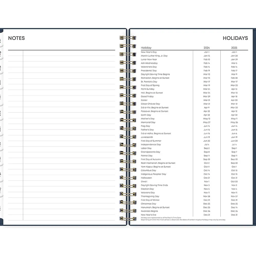 Academic Planners|Blue Sky 2024-2025 Pucker 5" x 8" Academic Weekly & Monthly Planner, Plastic Cover, Navy (146765)