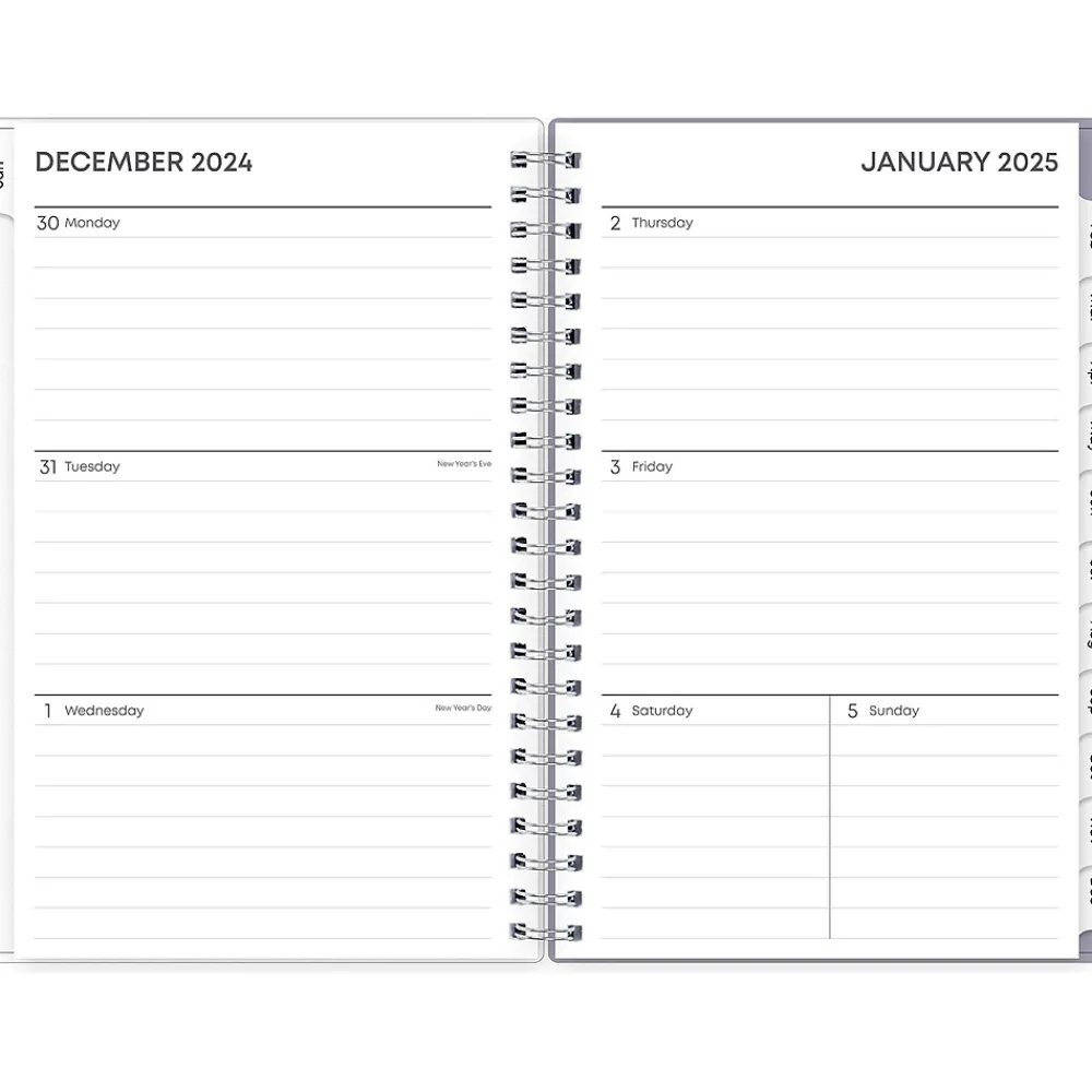 2025 Planners|Blue Sky 2025 Rue Du Flore 5" x 8" Weekly & Monthly Planner, Plastic Cover, Green/Purple (101603-25)