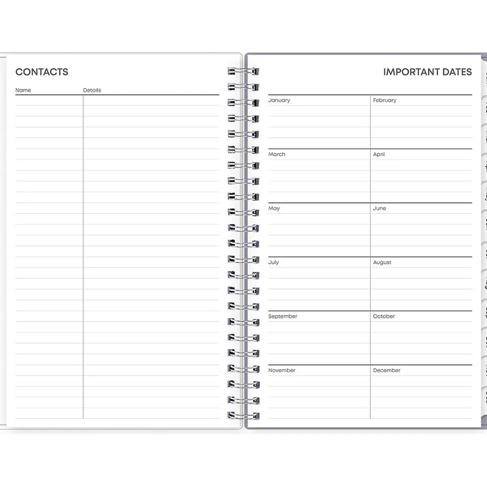 2025 Planners|Blue Sky 2025 Rue Du Flore 5" x 8" Weekly & Monthly Planner, Plastic Cover, Green/Purple (101603-25)