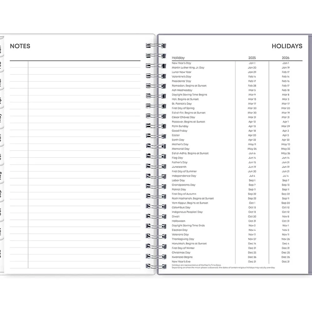 2025 Planners|Blue Sky 2025 Rue Du Flore 5" x 8" Weekly & Monthly Planner, Plastic Cover, Green/Purple (101603-25)