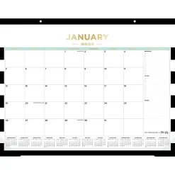 2025 Calendars|Blue Sky 2025 Rugby Stripe 22" x 17" Monthly Desk Pad Calendar, Black/White (143895-25)