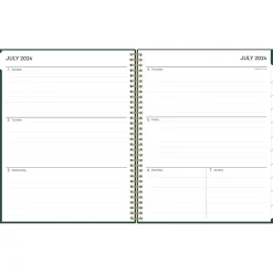 Academic Planners|Blue Sky 2024-2025 Shining Sky 8.5" x 11" Academic Weekly & Monthly Planner, Plastic Cover, Dark Green/Gold (150002)