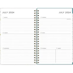 Academic Planners|Blue Sky 2024-2025 Splatter Dot Jade 5" x 8" Academic Weekly & Monthly Planner, Plastic Cover, Mint/Gold (149044-A25)