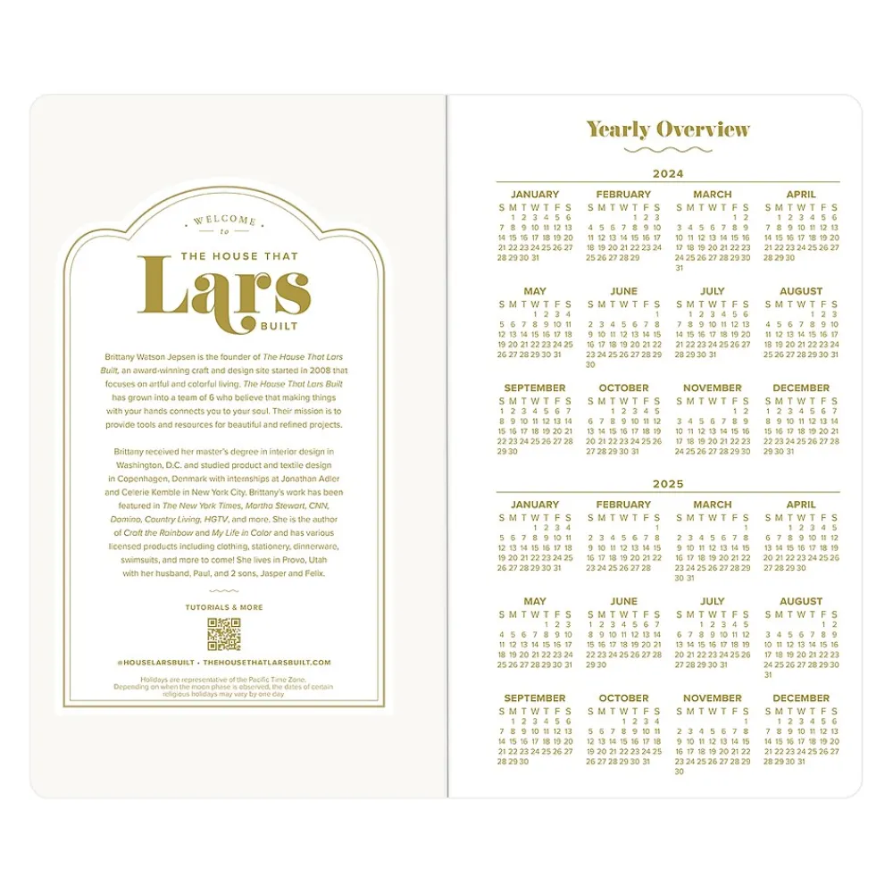 Academic Planners|Blue Sky 2024-2026 The House That Lars Built Aster 3.6" x 6.1" Academic Monthly Planner, Plastic Cover, Multicolor (145926)