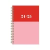 Academic Planners|Blue Sky 2024-2025 The House That Lars Built Color-Block Pink 5" x 8" Academic Weekly & Monthly Planner, Plastic Cover